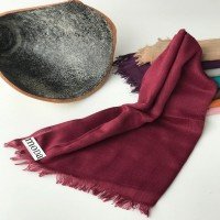 Ale Cotton Look Flame Shawl - Claret Red