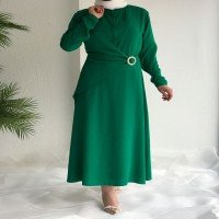 SH Buttoned Stone Dress - Green