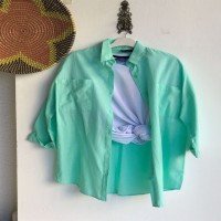 پیراهن دو نفره کتان جی دی - سبز آبی