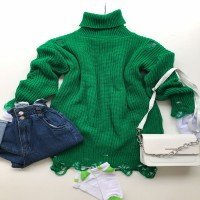 تونیک یقه اسکی پاره شده TLG - سبز