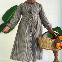 لباس دکمه دار AG Mini Houndstooth - قهوه ای