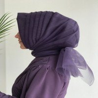 BH Ready Made Hayal Tulle Turban - بنفش