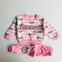 ست 2 تکه نوشته Baby Meow - صورتی شکری