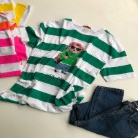 تی شرت خرس عروسکی تابستانی ABS  سبز - نئون صورتی