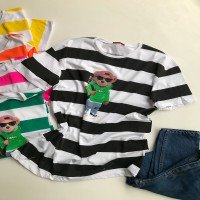 تی شرت خرس عروسکی تابستانی ABS   مشكى  - نئون صورتی