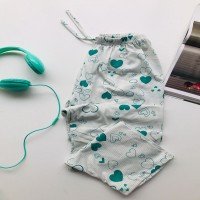 KL Heart Details Pijama Bottoms - سبز