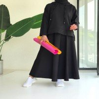 Ensemble jupe détaillée avec poche sur la manche - Noir
