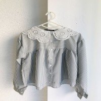 Chemise rayée EMT Bebe Collar Robe - Gris