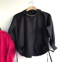 Chemise à cordon latéral NS - Noir