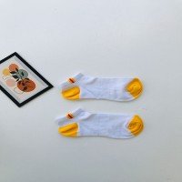 Chaussettes Bottines Colorées Talon TW - Blanc - Jaune