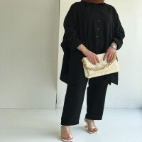Pantalon de costume asymétrique boutonné BT - Noir