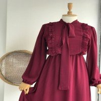 Robe à froufrous EDR - Bordeaux