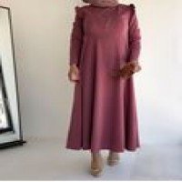 Robe ceinturée à froufrous sur les épaules BT - Rose séchée