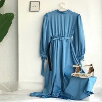 Robe en satin HNZ - Bleu