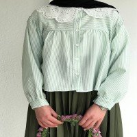 EMT Bebe Collar Robe Chemise Rayée - Menthe