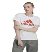 T-shirt femme adidas col rond imprimé blanc HM8051 T-SHIRT MMK GFX