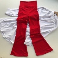 Pantalon Flare Côtelé - Rouge