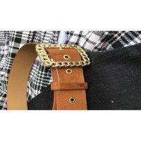 Ceinture en daim avec chaîne - Marron