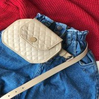 Mini sac banane matelassé FR - Crème