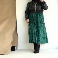 Jupe évasée en velours PR - Vert