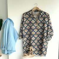 BT Marbling Pattern Digital Shirt - Indigo