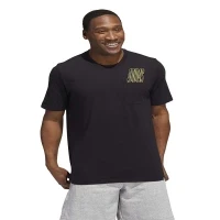 adidas T-shirt à col rond imprimé noir pour homme HK6773 M DYN G PCKT T