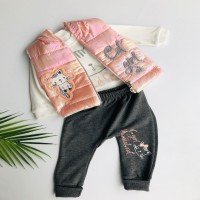 Ensemble 3 pièces gilet brillant pour bébé Catgirl - Somon