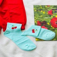 Chaussettes Motif Cerise MRD - Vert Menthe