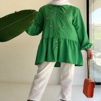 Chemise brodée de pierres sur le devant TBL - Vert