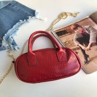 Sac DR Oval Crocodile - Rouge Bordeaux