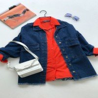 Veste en denim à double poche et rabat SH