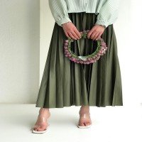Jupe Plissée Taille Élastique Sg - Haki