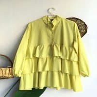 Tunique chemise à froufrous superposés NS - Jaune