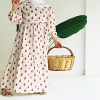 Robe en lin motif ananas EFL - Rouge