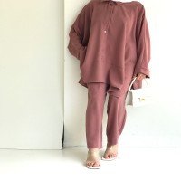Pantalon de costume asymétrique boutonné BT - Rose séchée