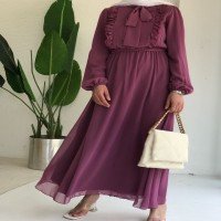 Robe à froufrous EDR - Rose foncé