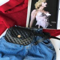 Mini sac banane matelassé FR - Noir