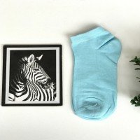 Chaussettes unies en coton peigné KP - Bleu