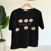T-shirt Flowergirl ŞHN - Noir