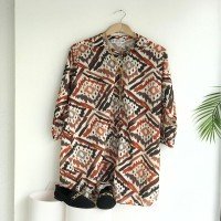 Chemise numérique à motif vintage BT - Marron