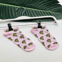 Chaussettes Chaussons Motif Cactus AK - Rose