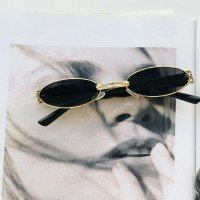 Lunettes Ovales ŞT Star - Or & Noir