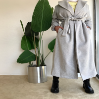 Manteau long ceinturé en cachemire HW - Gris