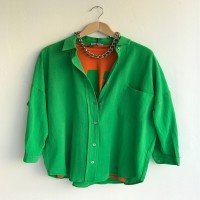 Chemise à poche unique en lin BT - Vert