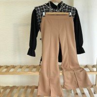 Pantalon évasé fendu devant LD - Camel