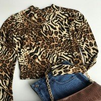 Blouse à motif léopard OW - Marron