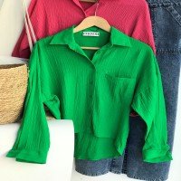 Chemise demi-chauve-souris BT Pocket - Vert