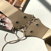 Ceinture à œillets FR - Beige