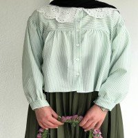 Рубашка в полоску EMT Bebe Collar Robe - Мятный