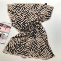 Шаль с индийским узором MD - кремовый и черный